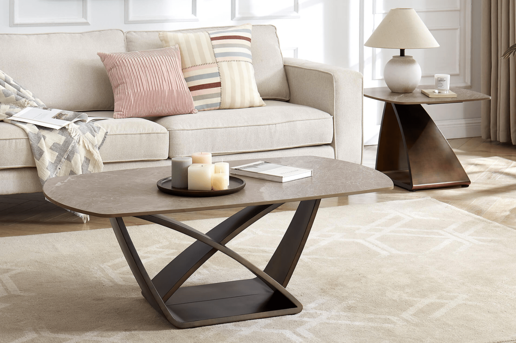 Vanosa Brown Coffee Table - Luxury Interiors