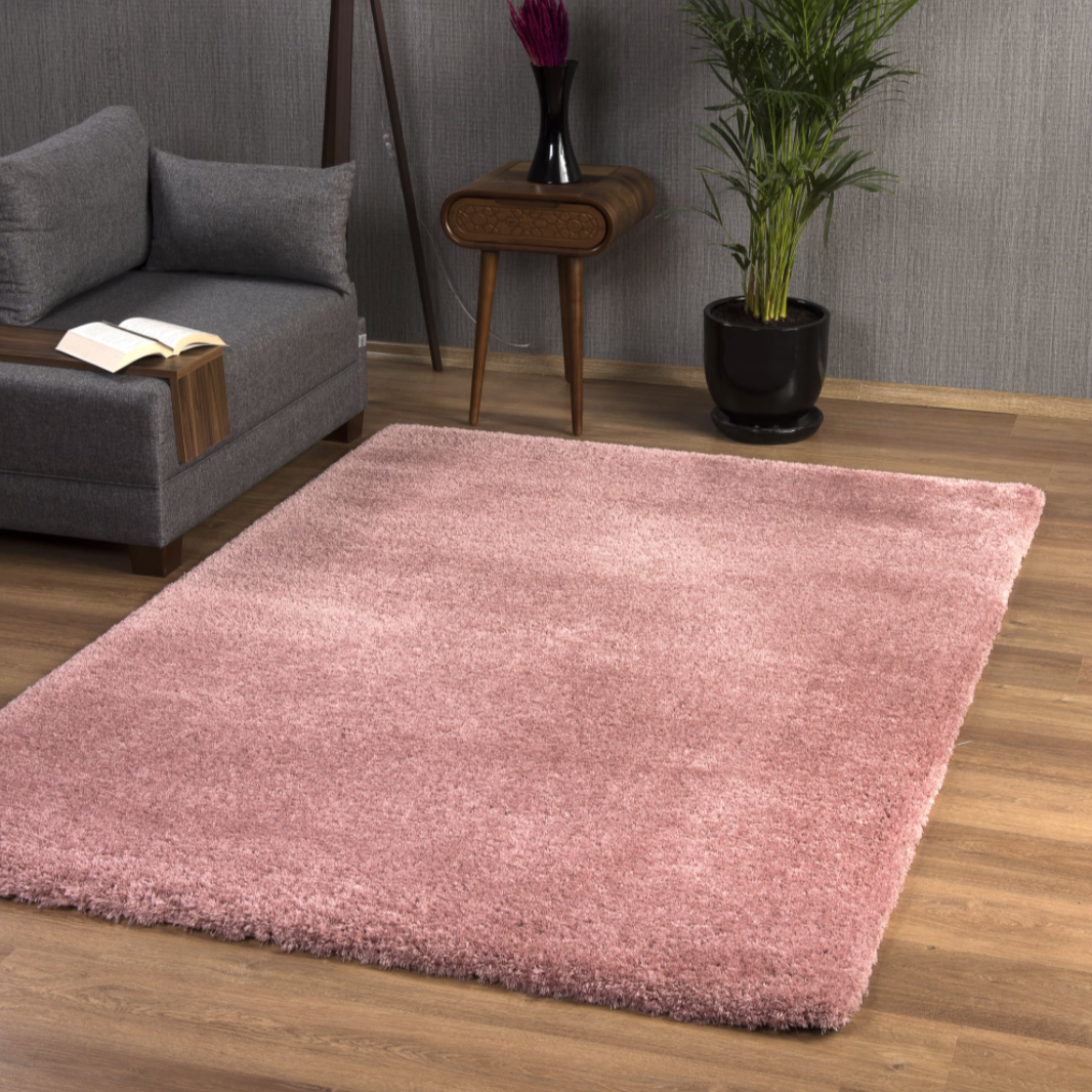 Prada Coral Polyester Shaggy Rug - Luxury Interiors