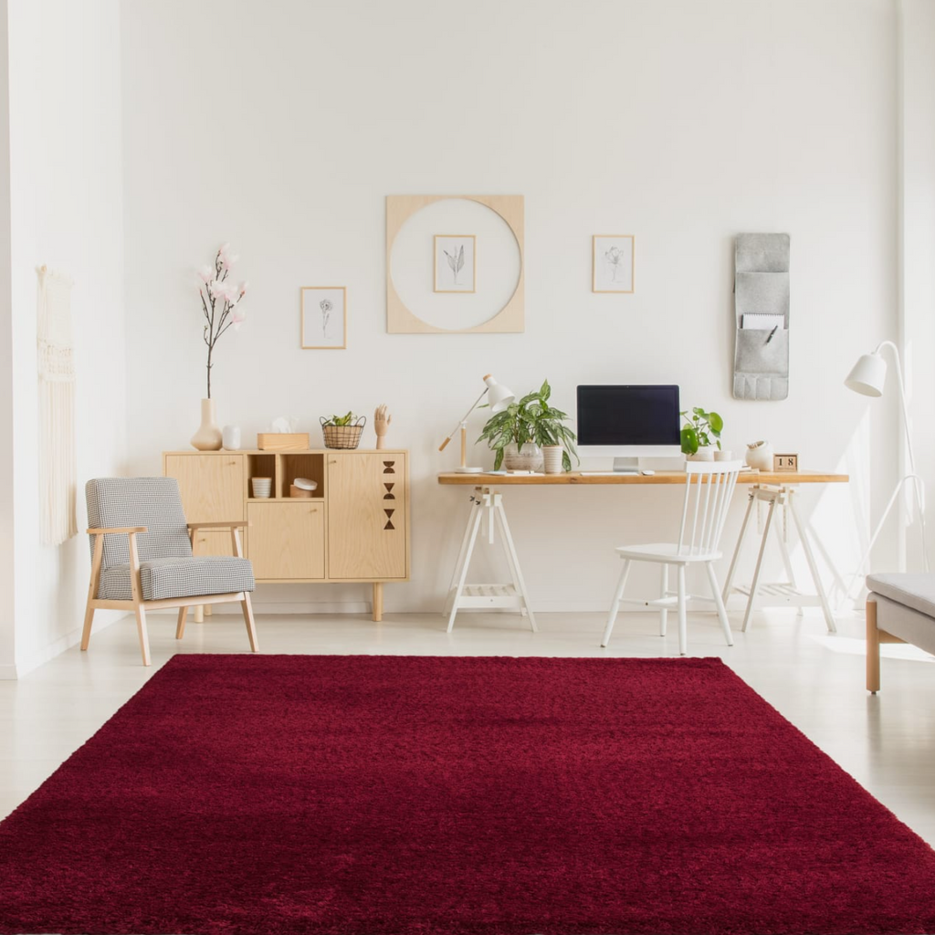 Prada Red Polyester Shaggy Rug - Luxury Interiors