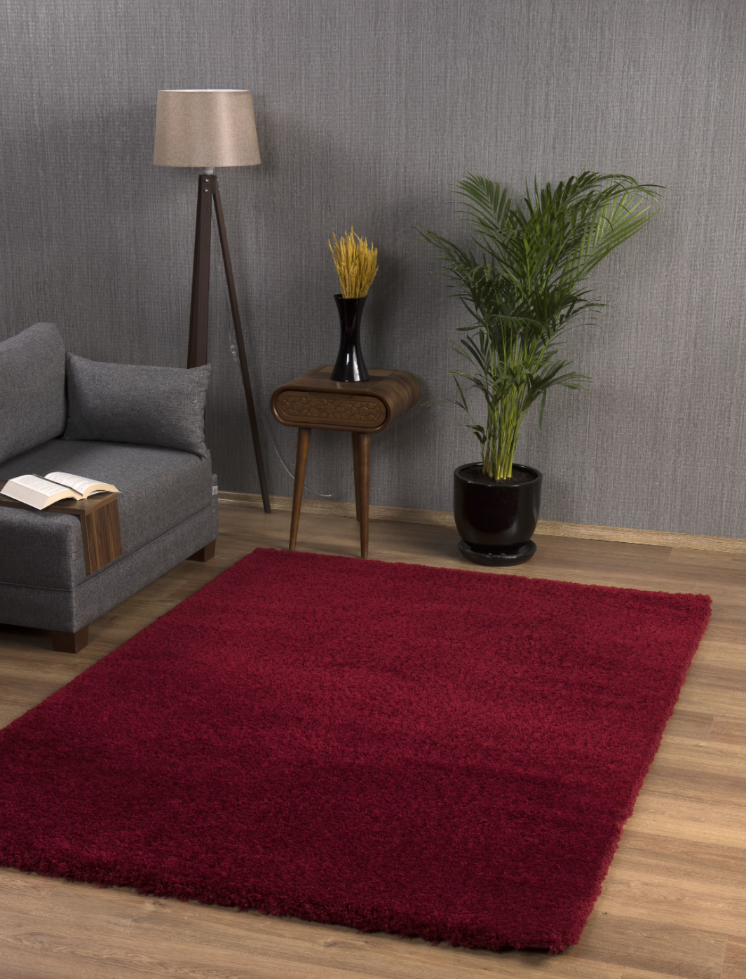 Prada Red Polyester Shaggy Rug - Luxury Interiors