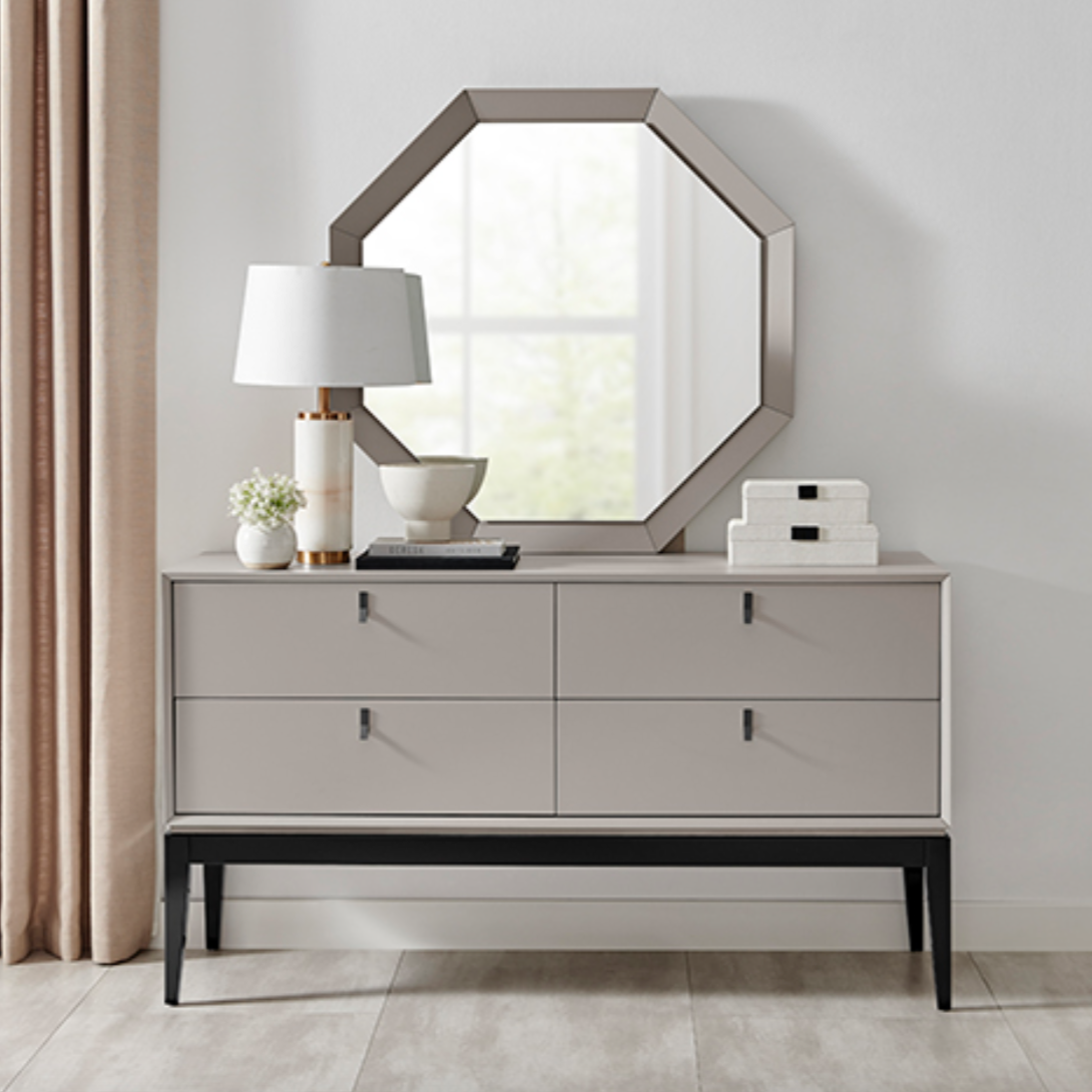 Pasadena Chest of 4 Drawers - Flannel Grey - Luxury Interiors
