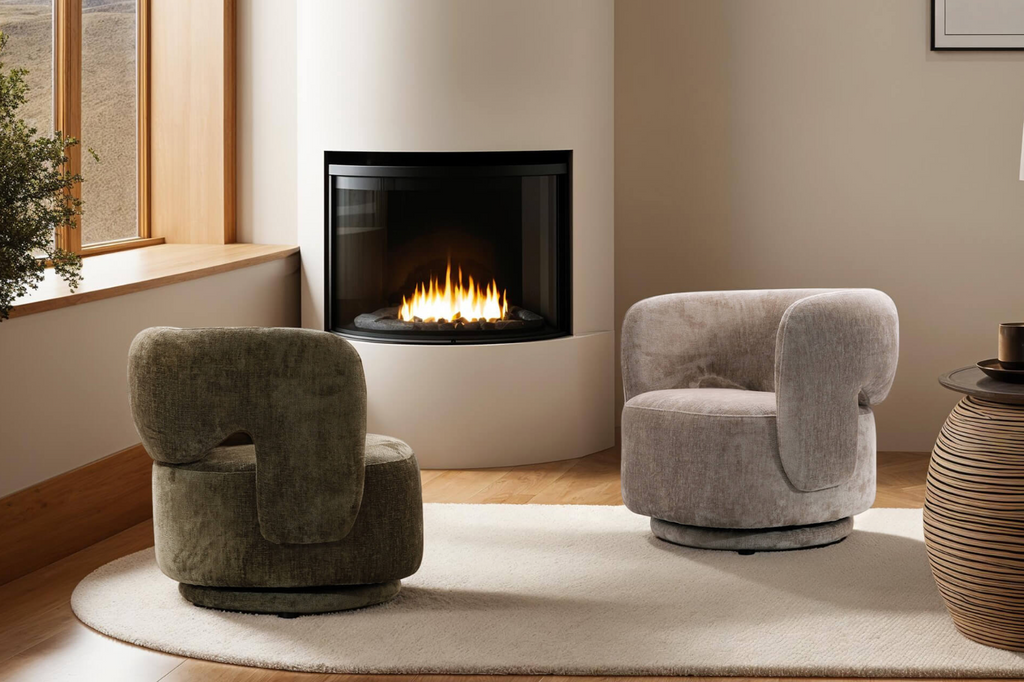 Kola Swivel Accent Chairs Olive Green - Luxury Interiors