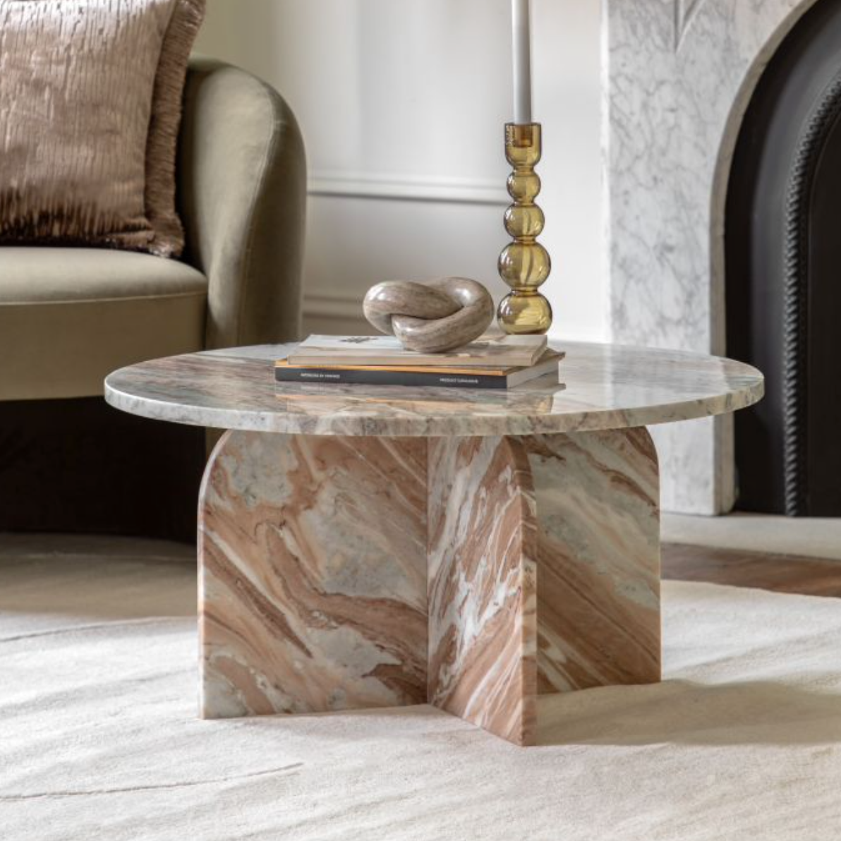 Amalfi Round Natural Marble Coffee Table