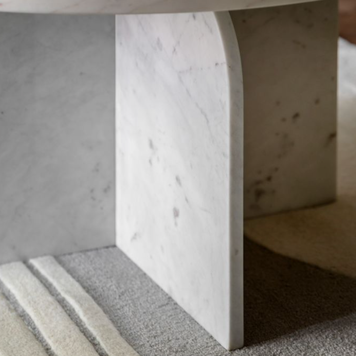 Amalfi Round White Marble Coffee Table