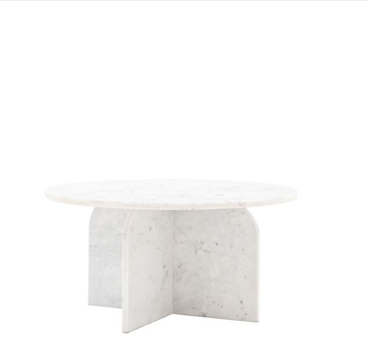 Amalfi Round White Marble Coffee Table - Luxury Interiors