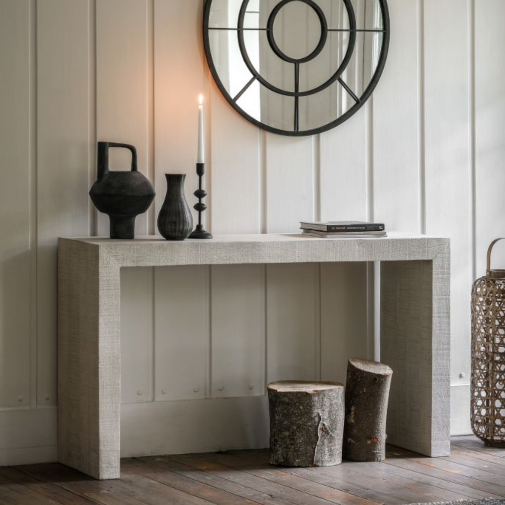 Iowa Console Table White Wash - Luxury Interiors