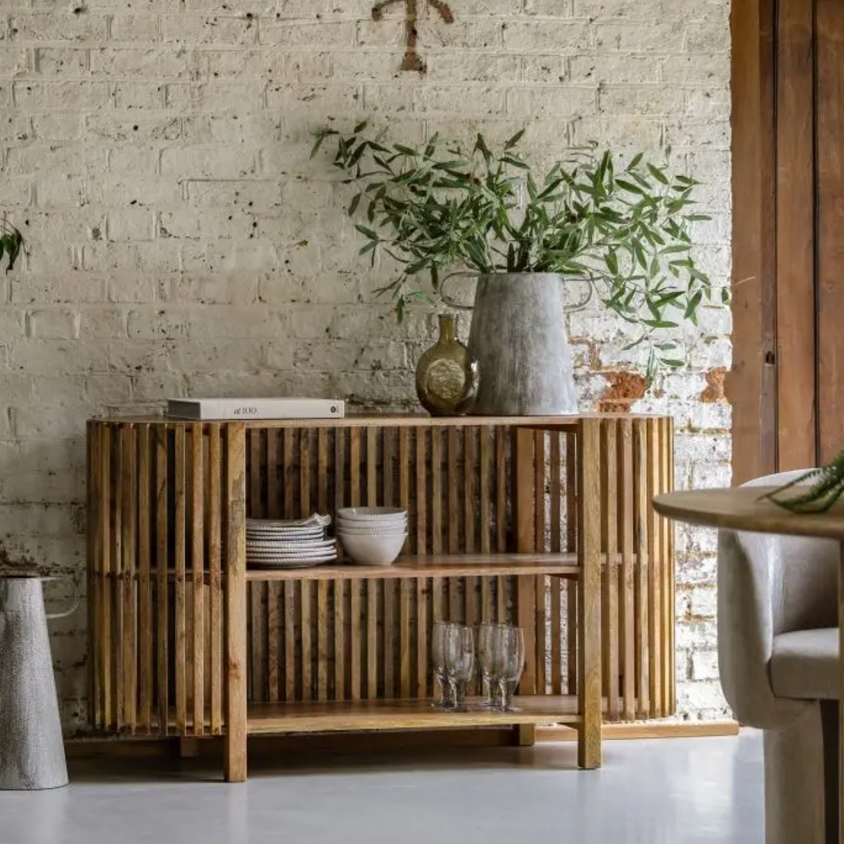 Voss Slatted Console Table