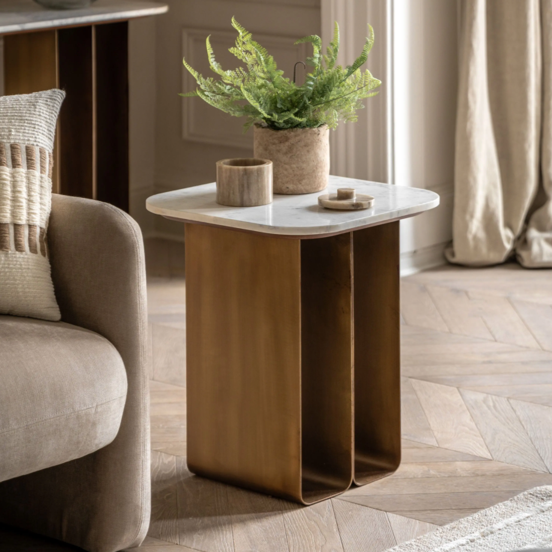 Dorado Marble Top Lamp Table