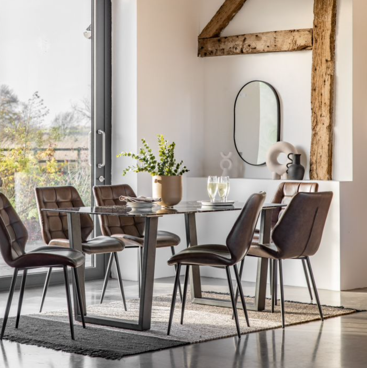 Davidson Marble Inspired Dining Set