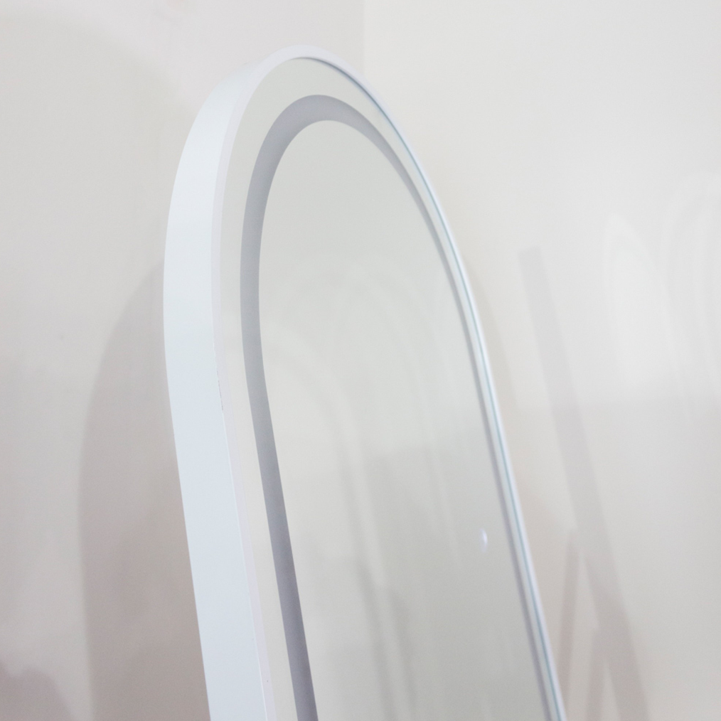 Modena Hollywood LED cheval arch mirror White 160 x 50cm - Luxury Interiors