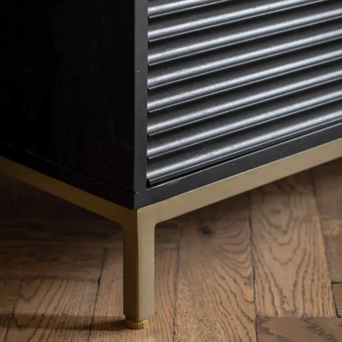 Raya Black & Gold Tv Unit - Luxury Interiors