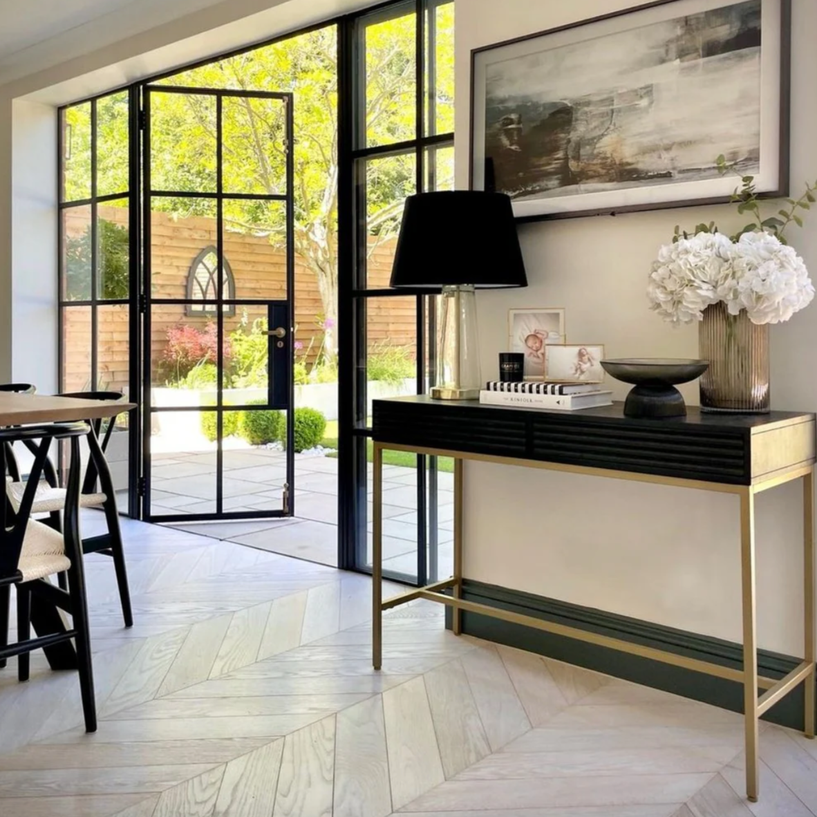 Raya Black & Gold Console Table - Luxury Interiors