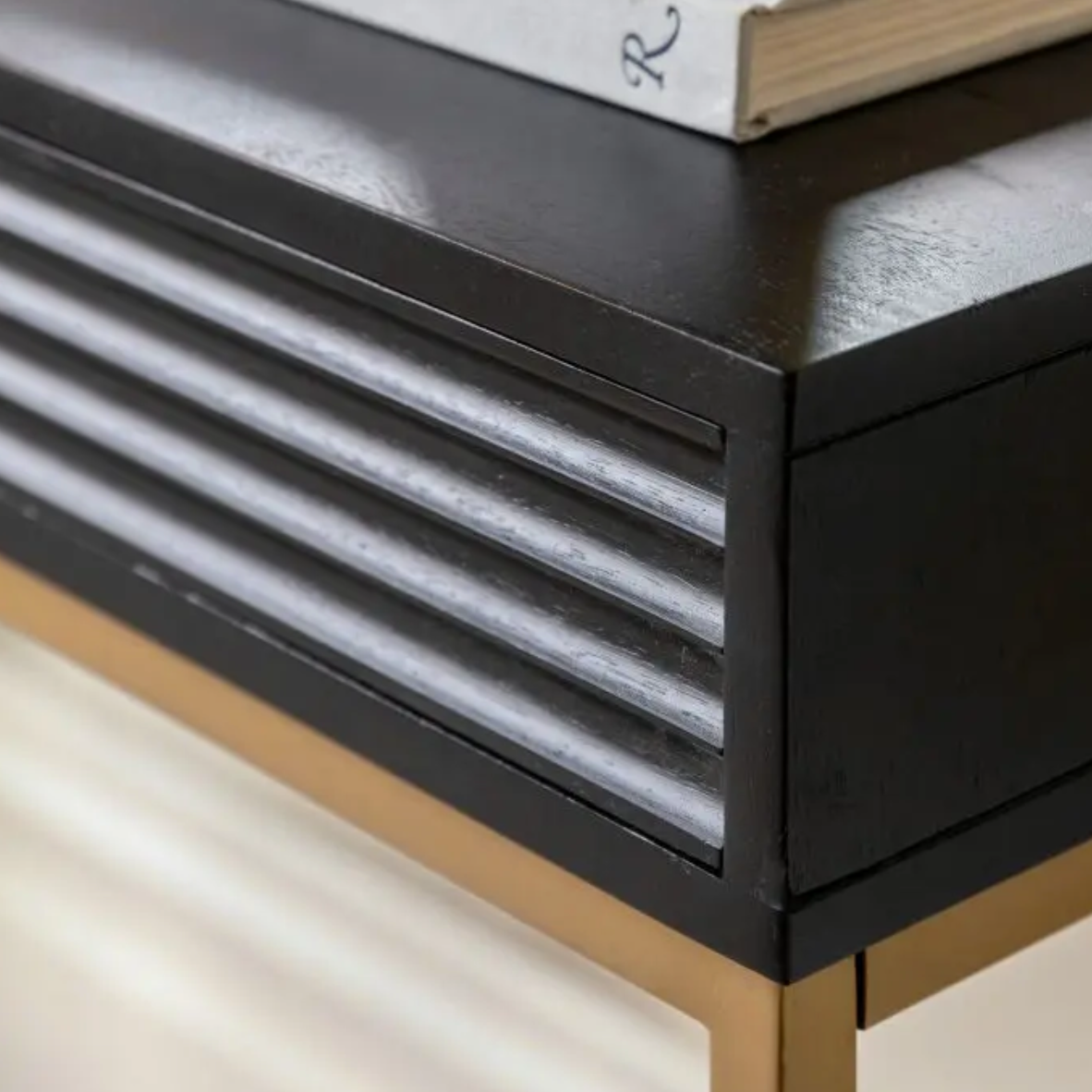 Raya Black & Gold Console Table - Luxury Interiors