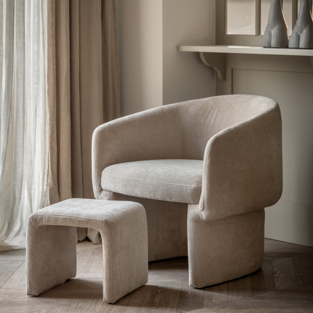 Roma Asko Armchair & footstool - Luxury Interiors