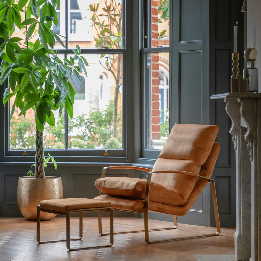 Fabien Lounger Ochre Suede