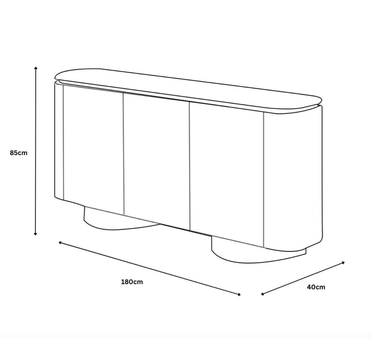 Rhodes 3 Door Sideboard