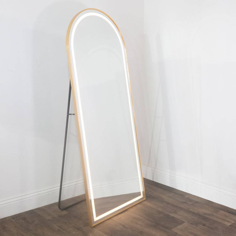 Cheval Arch Hollywood Gold Mirror 170 x 70cm - Luxury Interiors