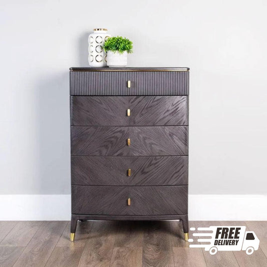 Darcy Tall Chest 5 Drawer (Free Delivery)