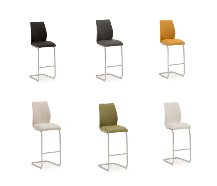 Elis Chrome Leg Bar Stools (pair) - Luxury Interiors