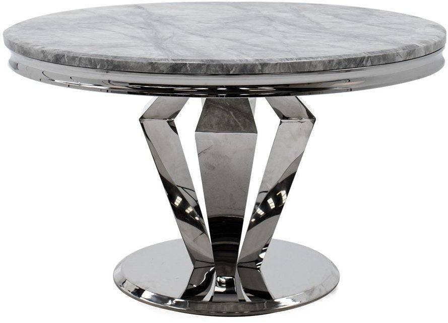 Arturo round grey marble set 