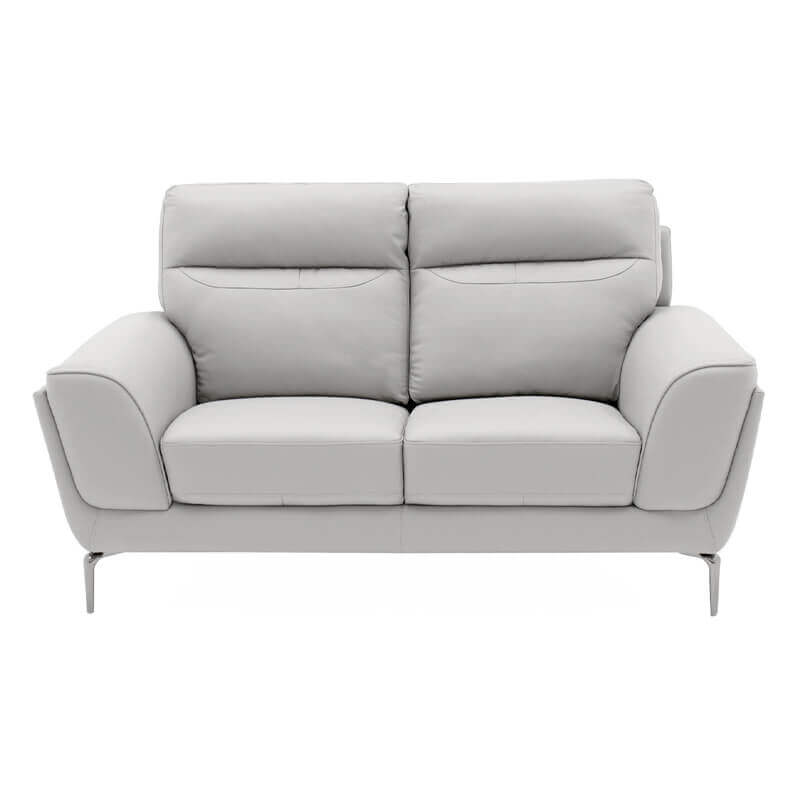 Vitalia Light Grey Leather Suite - Luxury Interiors