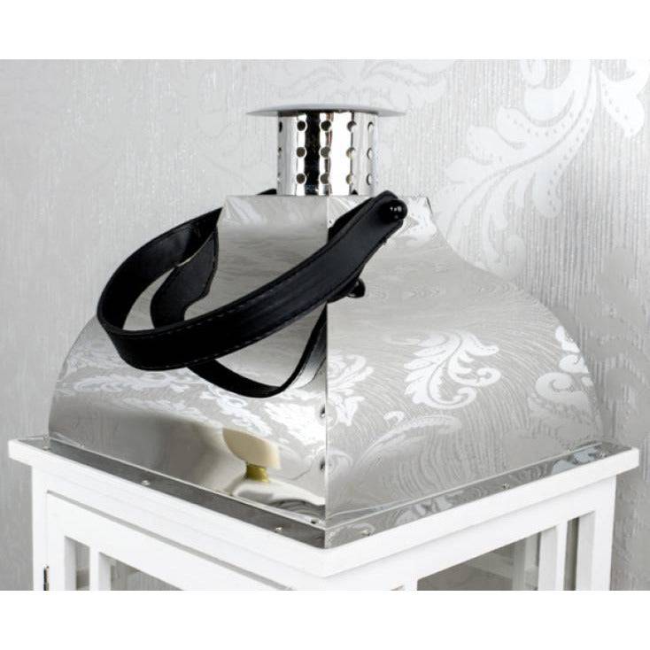 Julie Chrome White Lanterns - Luxury Interiors