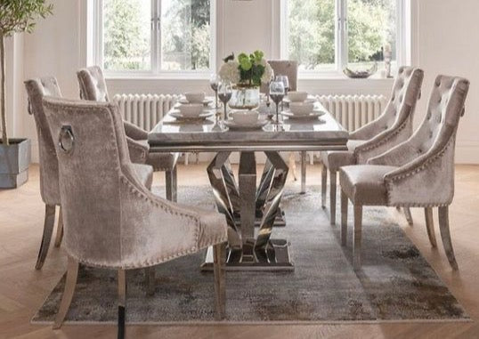 Arturo Large Dining Set with Belvedere Chairs - Luxury Interiors