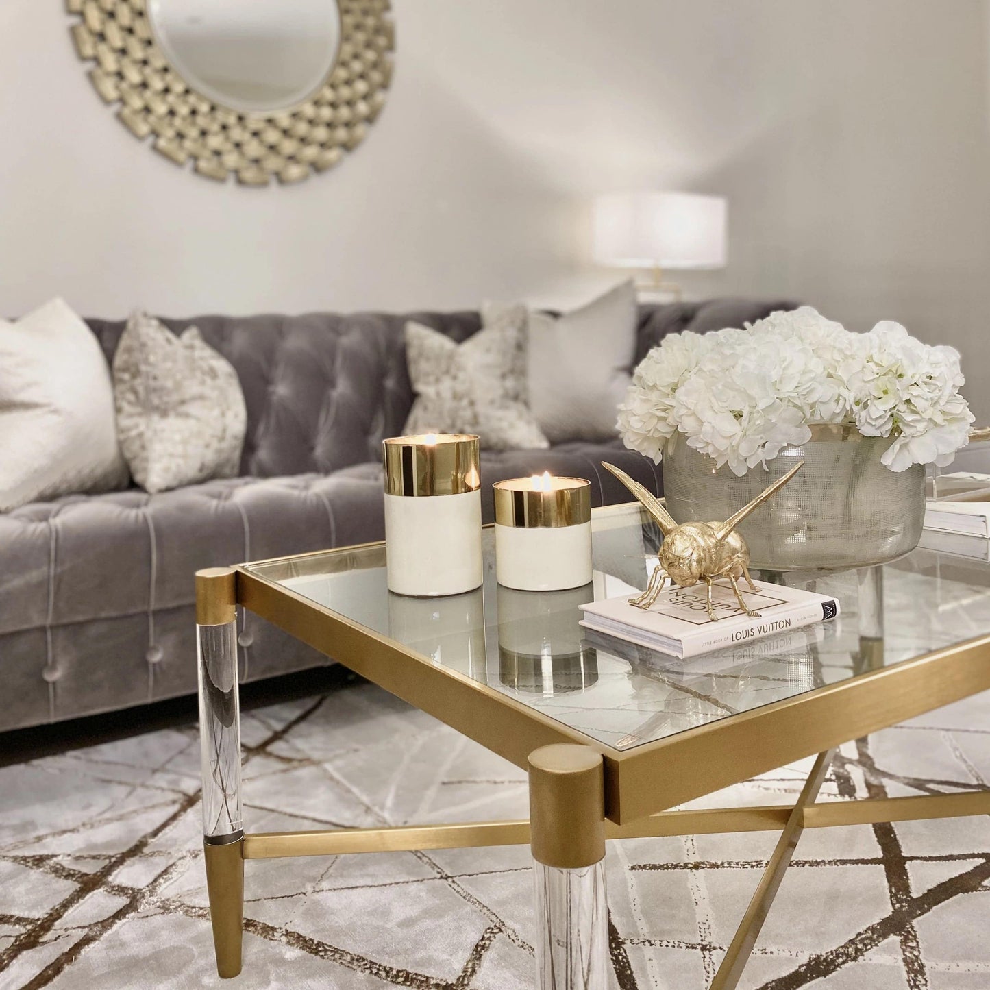 Marissa Gold & Glass Coffee Table