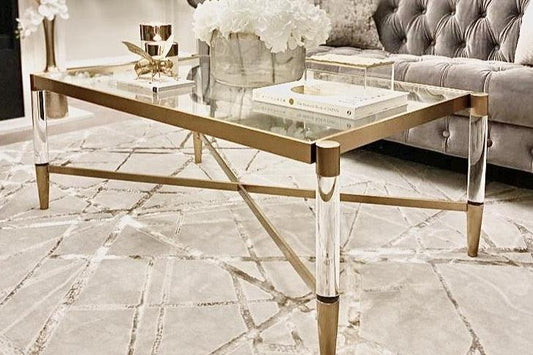 Marissa Gold & Glass Coffee Table - Luxury Interiors