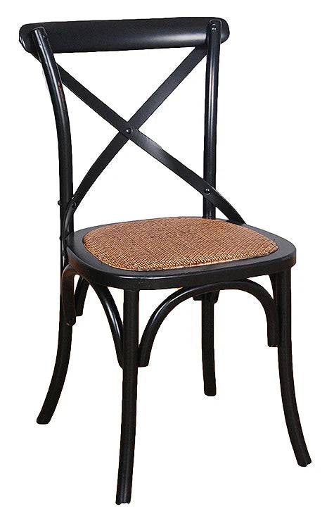 Crossback Dining Chairs Black (PAIR) - Luxury Interiors
