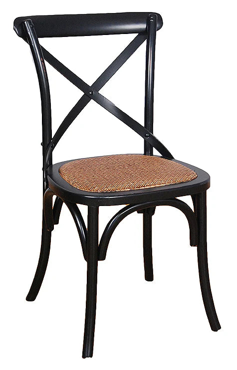 Crossback Dining Chairs Black (PAIR)