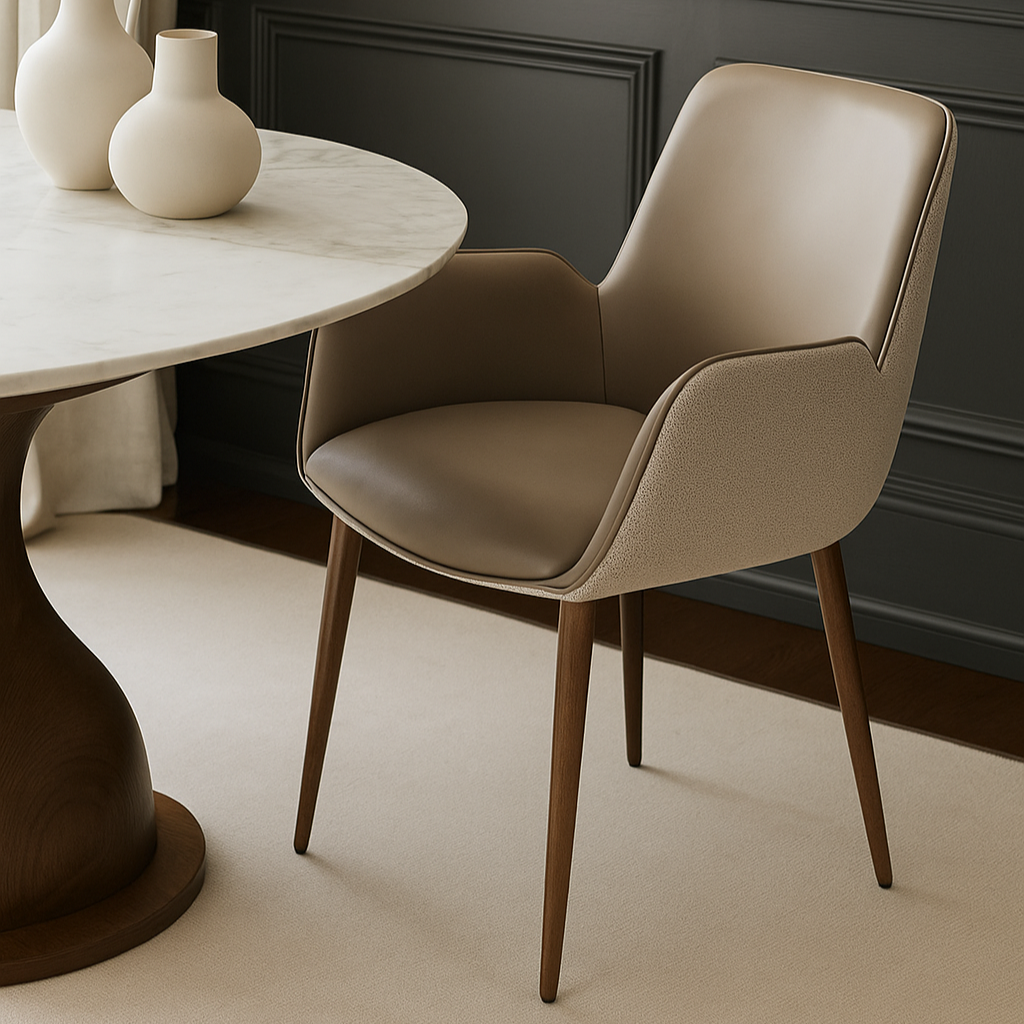 Vanessa Mocha Dining Chairs (PAIR) - Luxury Interiors