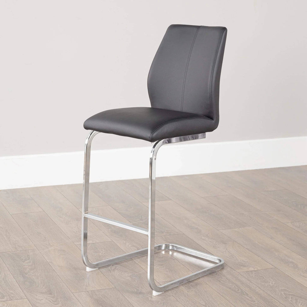 Elis Chrome Leg Bar Stools (pair) - Luxury Interiors