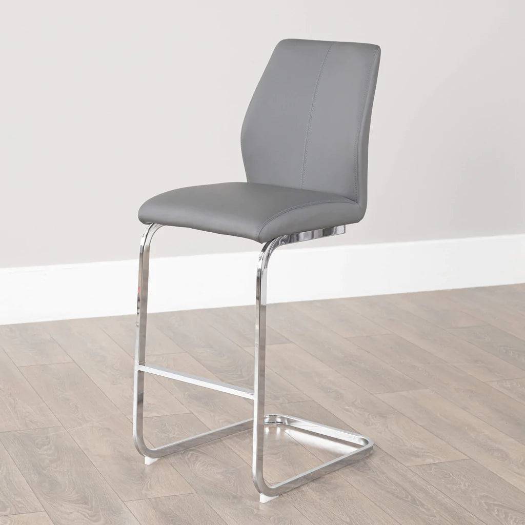Elis Chrome Leg Bar Stools (pair) - Luxury Interiors