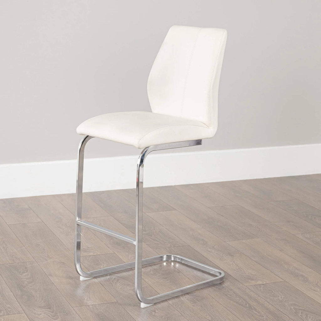 Elis Chrome Leg Bar Stools (pair) - Luxury Interiors