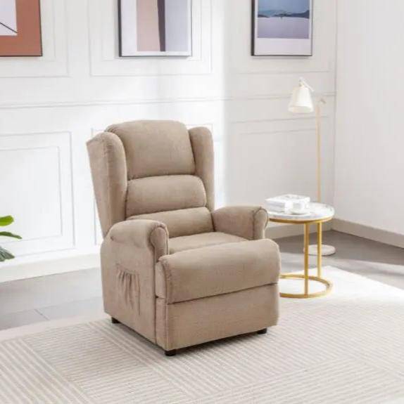 Ember Oatmeal QueenAnne Fabric Fireside Armchair - Luxury Interiors