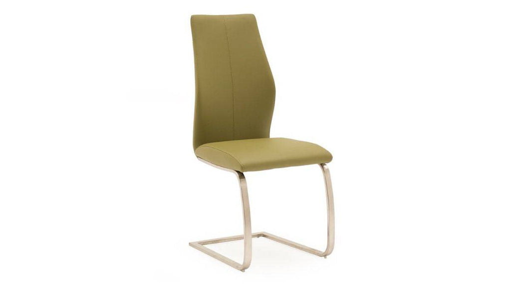 Irvin Brushed Steel Dining Chairs (Pair) - Luxury Interiors