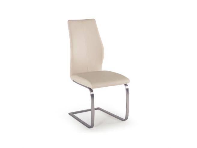 Irvin Brushed Steel Dining Chairs (Pair) - Luxury Interiors