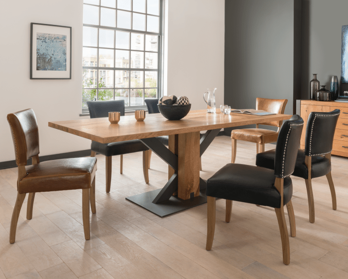 Donna Dining Chairs Tan or Ink Blue (Pair) - Luxury Interiors