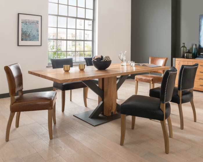 Donna Dining Chairs Tan or Ink Blue (Pair) - Luxury Interiors