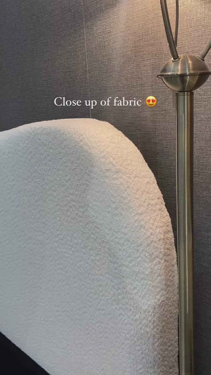 Modern Delilah Bone Fabric Bedframe