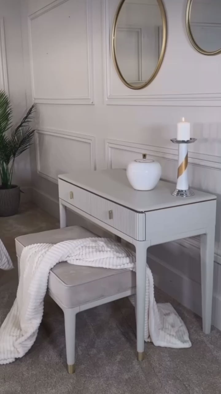 Darcy 2 Drawer Bedside Table Stone