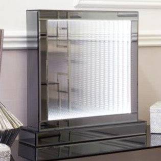 Large Smoked Mirror Infinity Square Table Lamp - Luxury Interiors