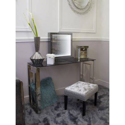 Large Smoked Mirror Infinity Square Table Lamp - Luxury Interiors