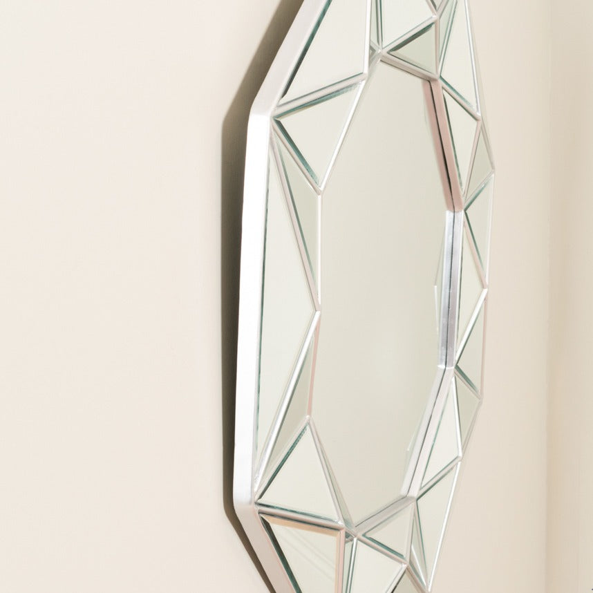 Silver Prism Geo Mirror - Luxury Interiors