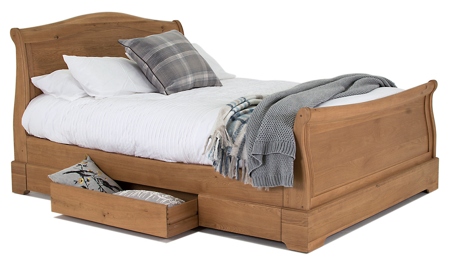 Caren Solid Oak Bed - Luxury Interiors