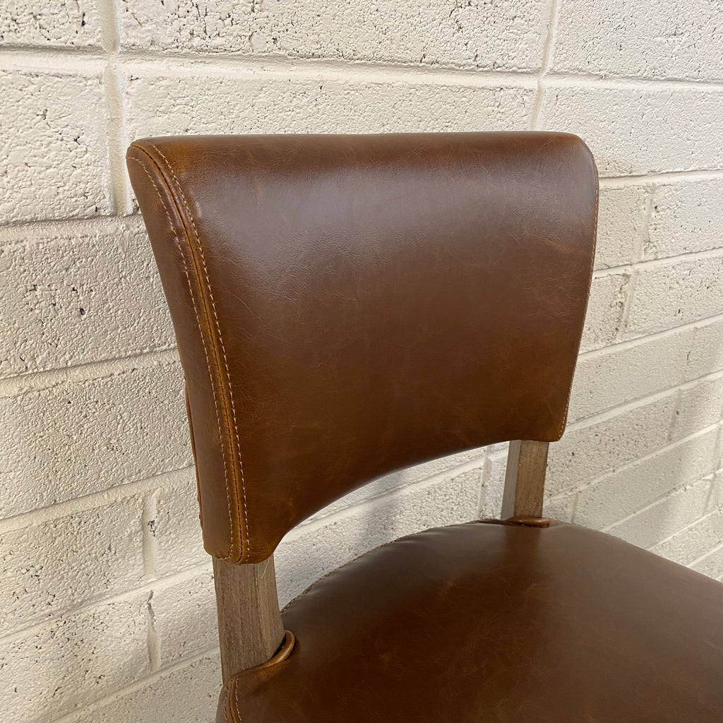 Leather Donna Bar Counter Stool (PAIR) - Luxury Interiors