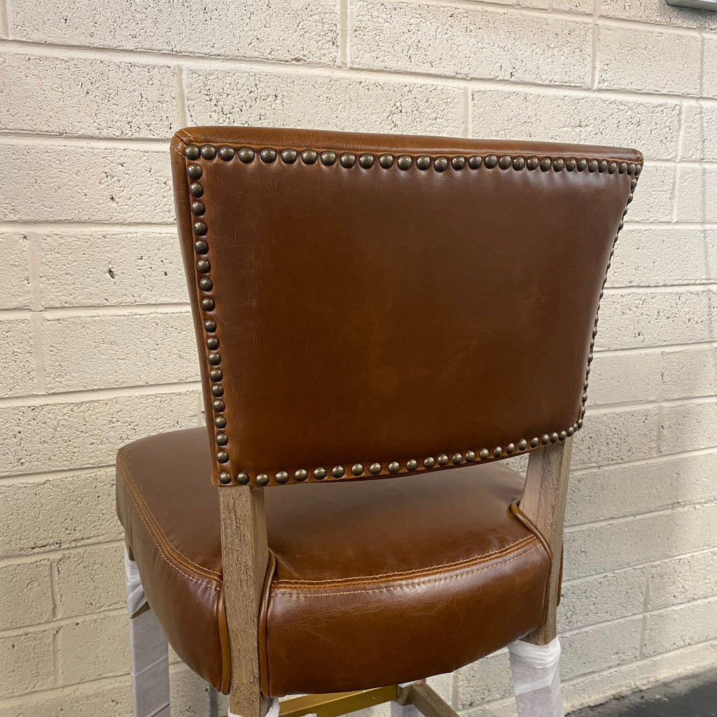 Leather Donna Bar Counter Stool (PAIR) - Luxury Interiors
