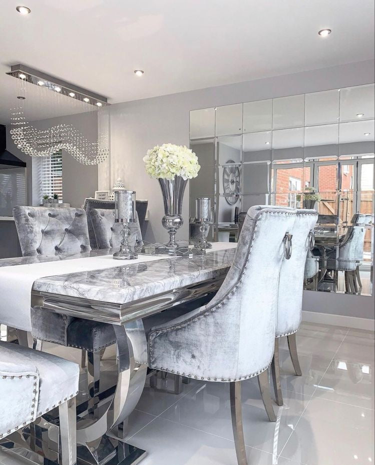 Arianna grey clearance marble dining set