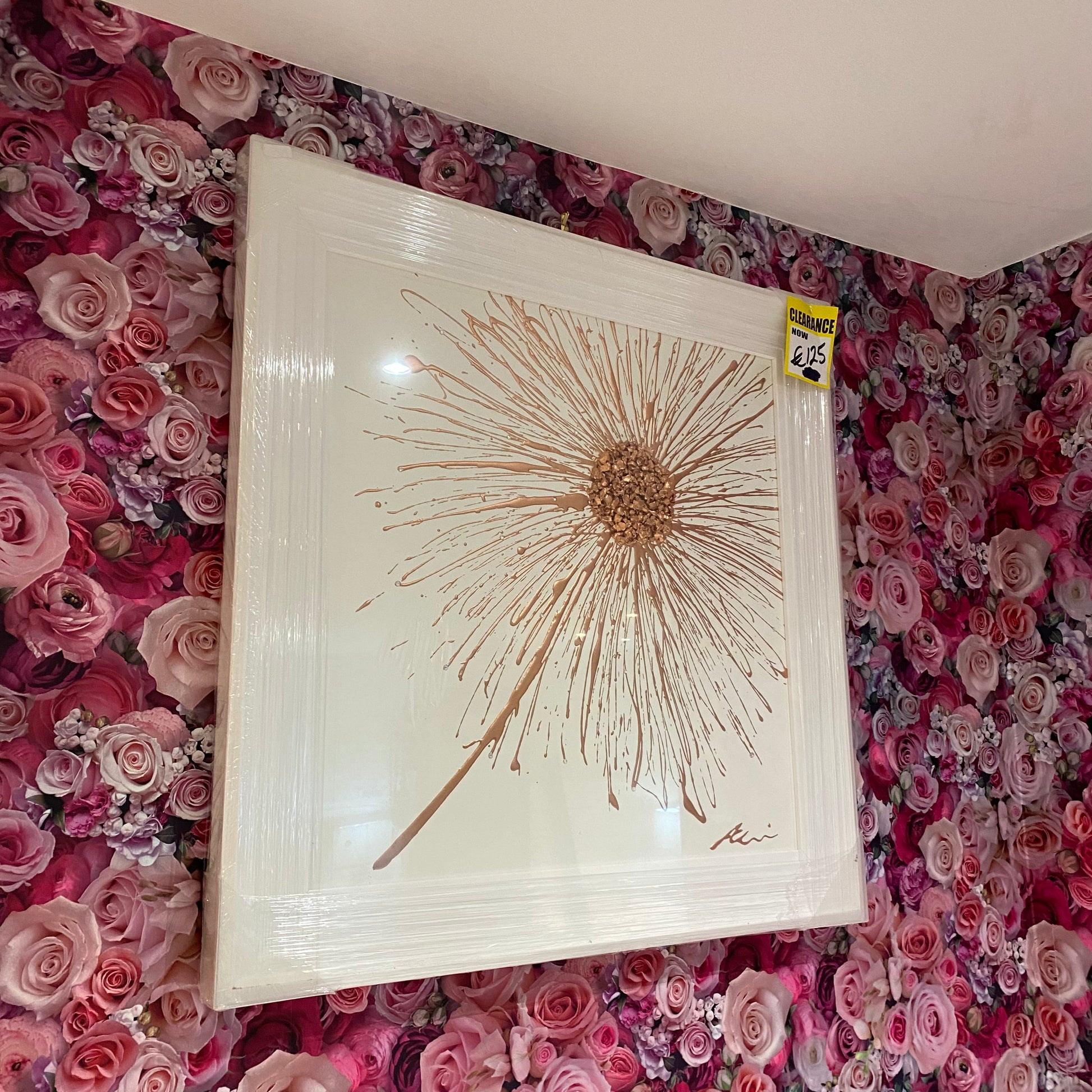 3D Rose Gold Dandelion Crystal Burst - Luxury Interiors